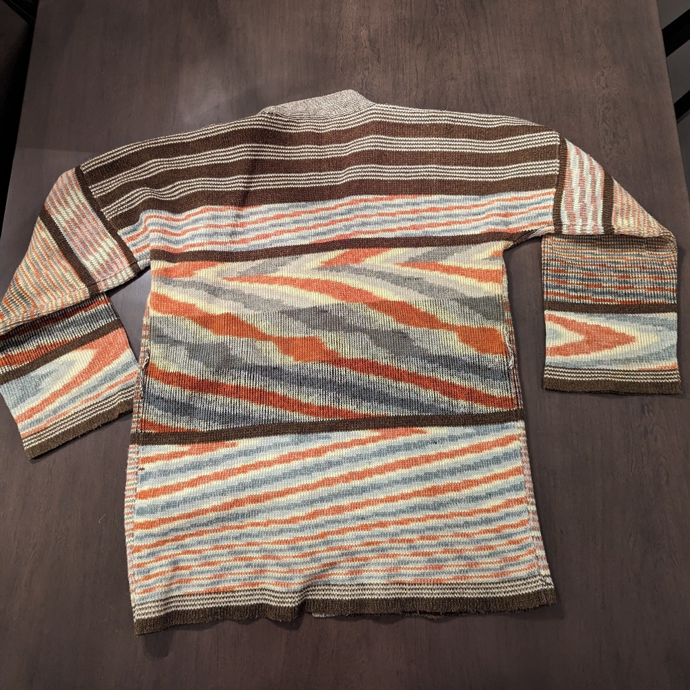 Vintage 1970s to 1980s open cardigan sweater Kimlon size medium - Picture 7 of 7